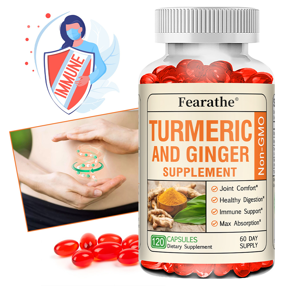 Turmeric Curcumin Capsule - كبسولات الكركم مع الزنجبيل والفلفل الأسود،