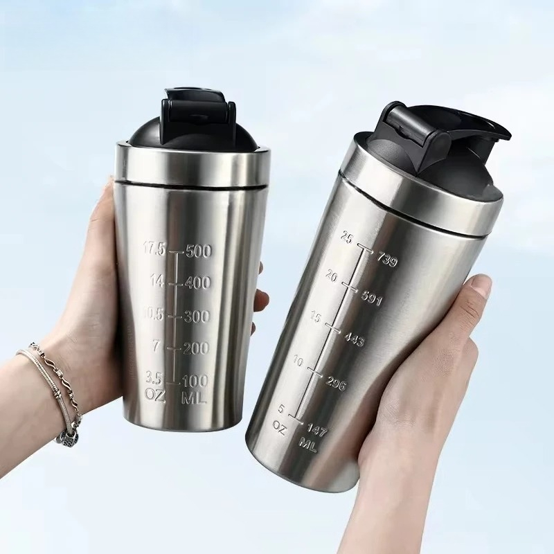 Protein Shaker Bottle - زجاجة خلط بروتين من الفولاذ المقاوم