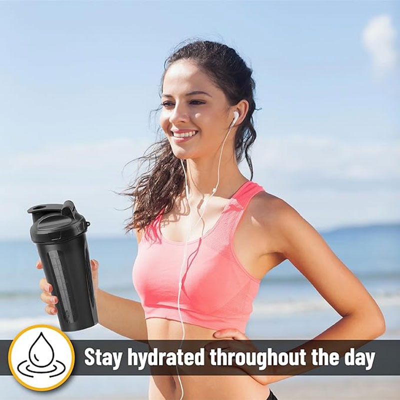 زجاجة شيكر سعة 600 مل (20 أونص - مراجعة Protein Shaker Bottle وسعره