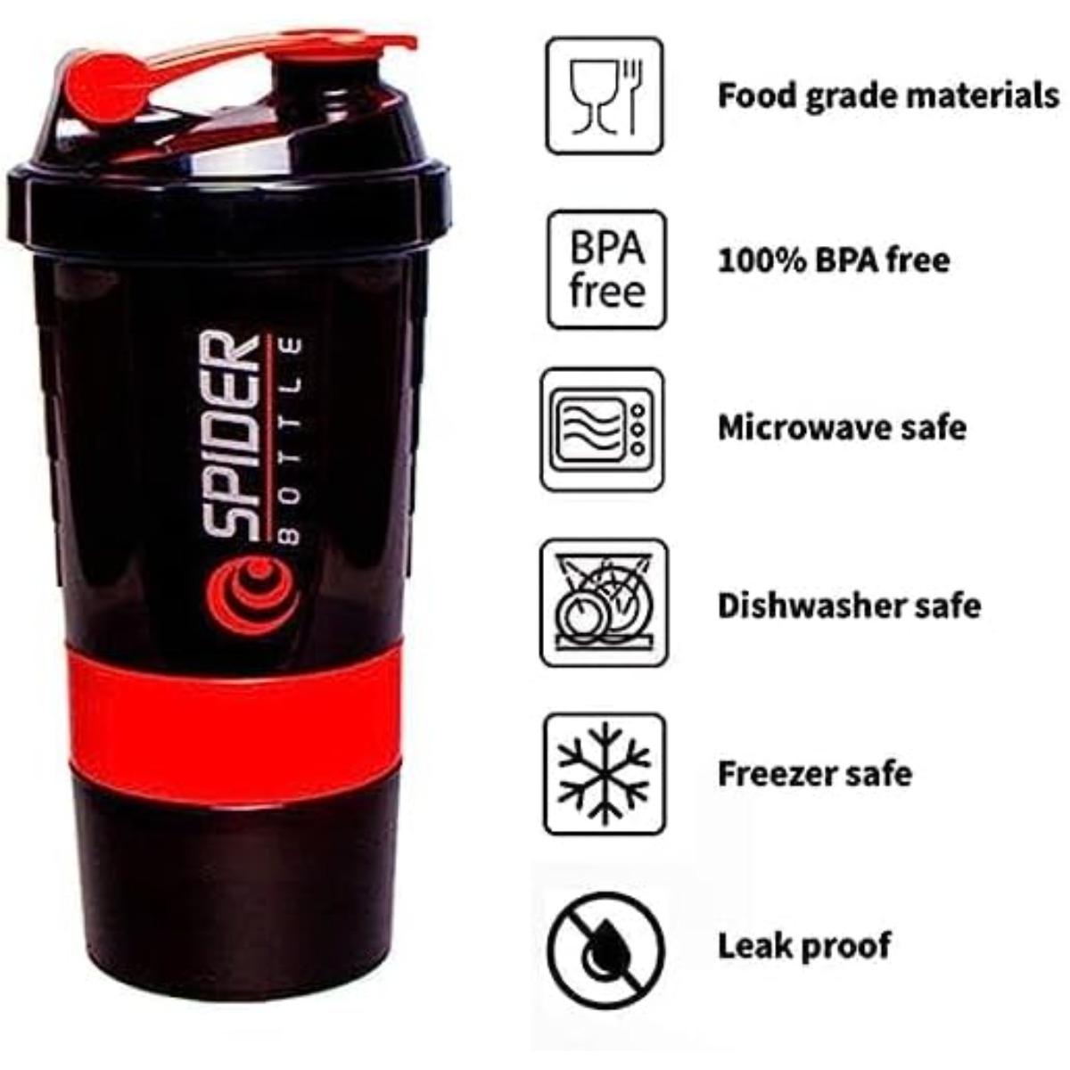 16 أوقية زجاجة شاكر البروتين م - مراجعة Protein Shaker Bottle وسعره