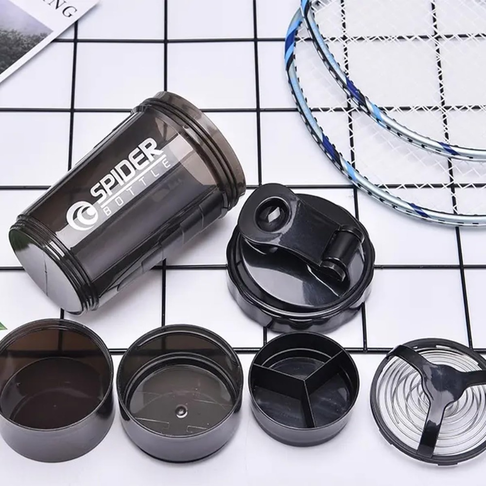 زجاجة تمارين لبناء الجسم 3 طبق - مراجعة Protein Shaker Bottle وسعره