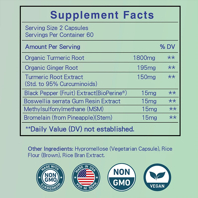 الكركم الكركم + جذر الزنجبيل - - مراجعة Turmeric Curcumin Capsule وسعره